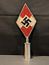 Hitler Youth aluminum finial with HJ diamond design